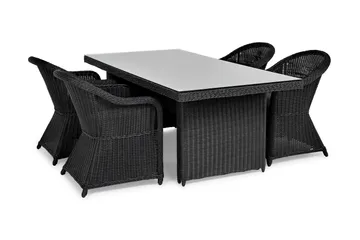 Marcus Matgrupp Utomhus 200 + 4 Light Fåtöljer m Dyna - Svart - Utemöbler & utemiljö - Utegrupp - Matgrupp utomhus