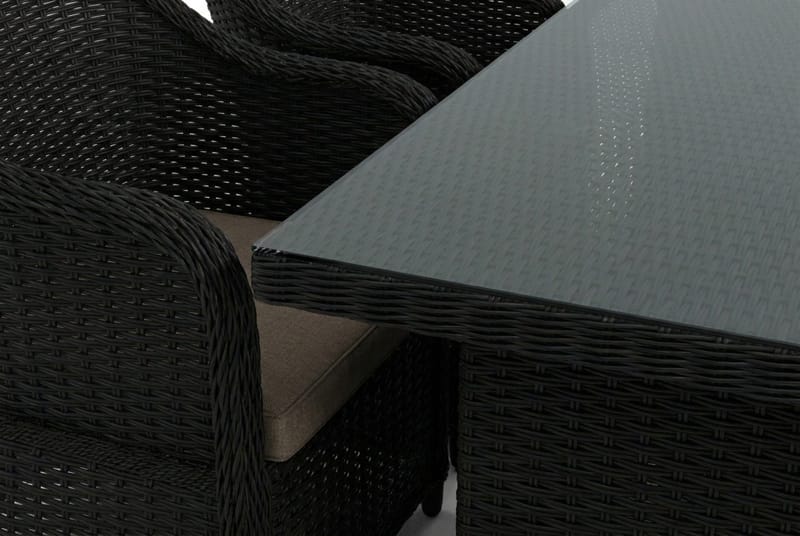 Marcus utomhus matgrupp 160x90 cm med 4 Marcus Light utefåtöljer - Svart - Utemöbler & utemiljö - Utegrupp - Matgrupp utomhus