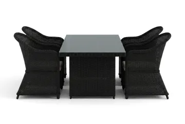 Marcus utomhus matgrupp 160x90 cm med 4 Marcus Light utefåtöljer - Svart - Utemöbler & utemiljö - Utegrupp - Matgrupp utomhus