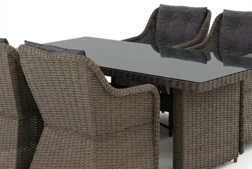 Marcus utomhus matgrupp 160x90 cm med 4 Marcus utefåtöljer - Grå - Utemöbler & utemiljö - Utegrupp - Matgrupp utomhus
