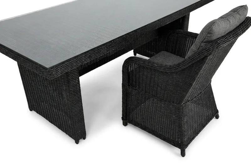 Marcus utomhus matgrupp 160x90 cm med 4 Marcus utefåtöljer - Svart - Utemöbler & utemiljö - Utegrupp - Matgrupp utomhus