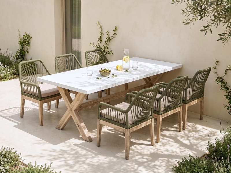 Matgrupp 6-sits Olbia - Olivgrön - Utemöbler & utemiljö - Utegrupp - Matgrupp utomhus