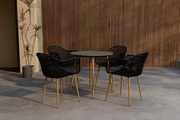 Matgrupp Anafi 80 cm med 4 Stolar Utomhus - Svart - Utemöbler & utemiljö - Utegrupp - Matgrupp utomhus