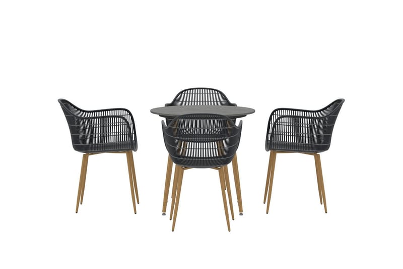 Matgrupp Anafi 80 cm med 4 Stolar Utomhus - Svart - Utemöbler & utemiljö - Utegrupp - Matgrupp utomhus