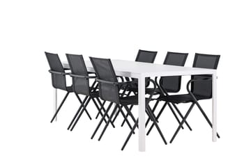 Break Matgrupp Utomhus 205 cm + 6 st Alling Matstolar Svart/Vit - Utemöbler & utemiljö - Utegrupp - Matgrupp utomhus