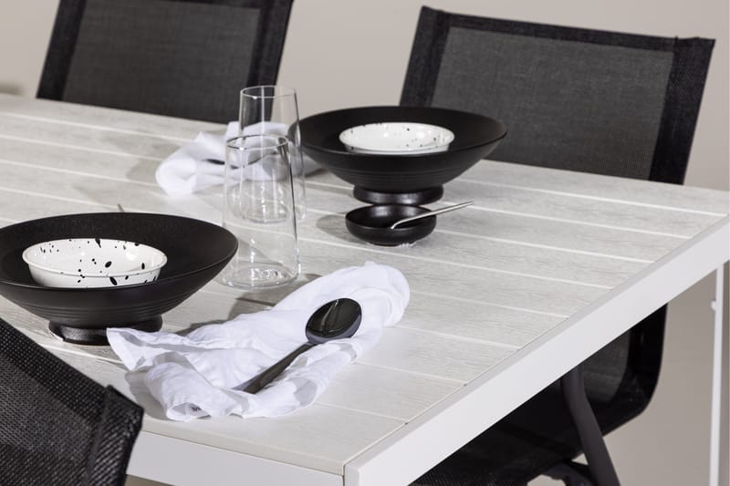Break Matgrupp Utomhus 205 cm + 6 st Alling Matstolar Svart/Vit - Utemöbler & utemiljö - Utegrupp - Matgrupp utomhus