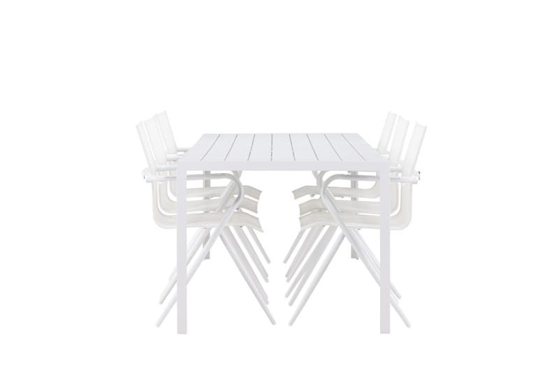 Break Matgrupp 205 cm + 6 st Alling Matstolar Vit - Utemöbler & utemiljö - Utegrupp - Matgrupp utomhus