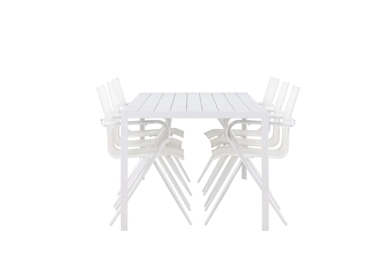Break Matgrupp 205 cm + 6 st Alling Matstolar Vit - Utemöbler & utemiljö - Utegrupp - Matgrupp utomhus