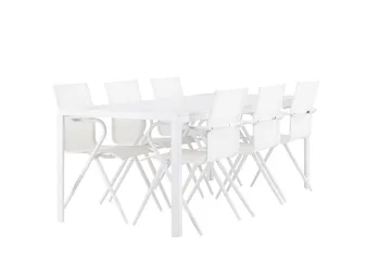 Break Matgrupp 205 cm + 6 st Alling Matstolar Vit - Utemöbler & utemiljö - Utegrupp - Matgrupp utomhus