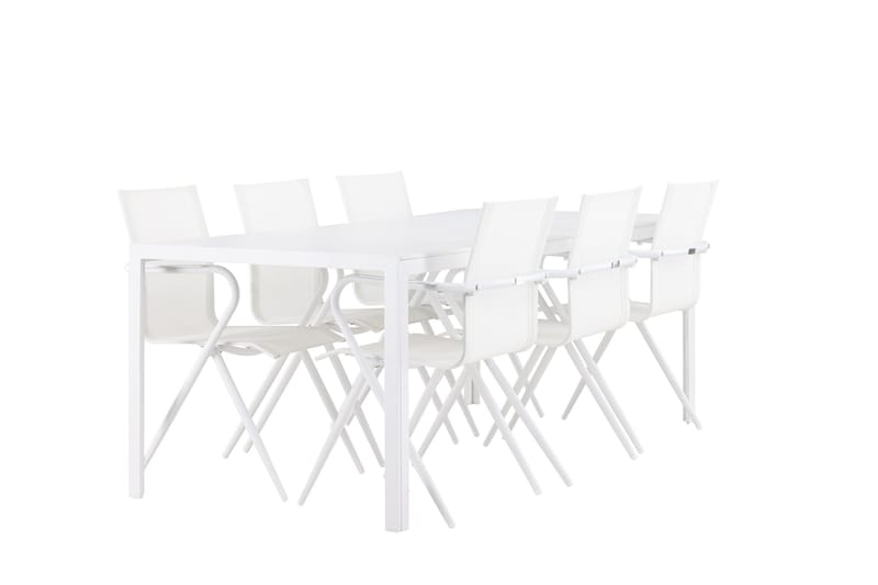 Break Matgrupp 205 cm + 6 st Alling Matstolar Vit - Utemöbler & utemiljö - Utegrupp - Matgrupp utomhus
