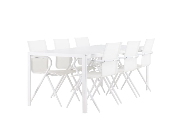Break Matgrupp 205 cm + 6 st Alling Matstolar Vit - Utemöbler & utemiljö - Utegrupp - Matgrupp utomhus
