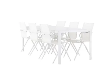 Break Matgrupp 205 cm + 6 st Alling Matstolar Vit - Utemöbler & utemiljö - Utegrupp - Matgrupp utomhus