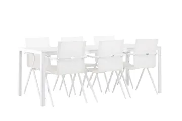 Break Matgrupp 205 cm + 6 st Alling Matstolar Vit - Utemöbler & utemiljö - Utegrupp - Matgrupp utomhus