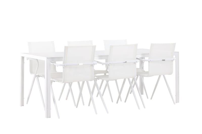 Break Matgrupp 205 cm + 6 st Alling Matstolar Vit - Utemöbler & utemiljö - Utegrupp - Matgrupp utomhus