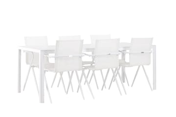 Break Matgrupp 205 cm + 6 st Alling Matstolar Vit - Utemöbler & utemiljö - Utegrupp - Matgrupp utomhus