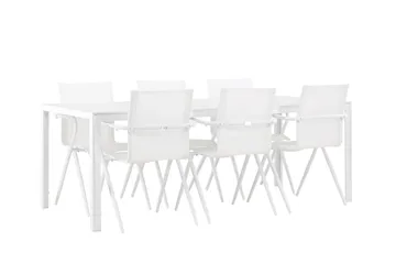 Break Matgrupp 205 cm + 6 st Alling Matstolar Vit - Utemöbler & utemiljö - Utegrupp - Matgrupp utomhus