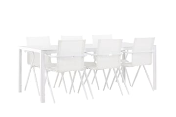 Break Matgrupp 205 cm + 6 st Alling Matstolar Vit - Utemöbler & utemiljö - Utegrupp - Matgrupp utomhus