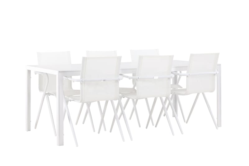 Break Matgrupp 205 cm + 6 st Alling Matstolar Vit - Utemöbler & utemiljö - Utegrupp - Matgrupp utomhus