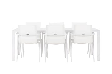 Break Matgrupp 205 cm + 6 st Alling Matstolar Vit - Utemöbler & utemiljö - Utegrupp - Matgrupp utomhus