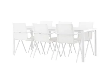 Break Matgrupp 205 cm + 6 st Alling Matstolar Vit - Utemöbler & utemiljö - Utegrupp - Matgrupp utomhus