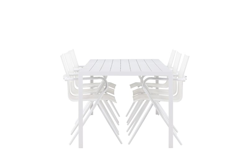 Matgrupp Utomhus Break 205 cm + 6 st Alling Matstolar Vit - Utemöbler & utemiljö - Utegrupp - Matgrupp utomhus