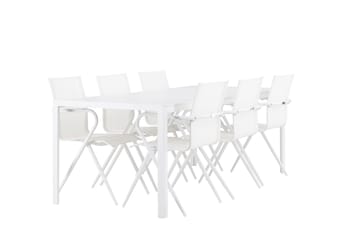 Matgrupp Utomhus Break 205 cm + 6 st Alling Matstolar Vit - Utemöbler & utemiljö - Utegrupp - Matgrupp utomhus