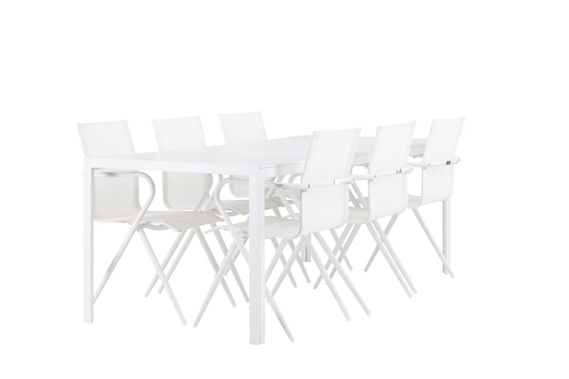 Matgrupp Utomhus Break 205 cm + 6 st Alling Matstolar Vit - Utemöbler & utemiljö - Utegrupp - Matgrupp utomhus