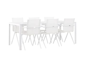 Matgrupp Utomhus Break 205 cm + 6 st Alling Matstolar Vit - Utemöbler & utemiljö - Utegrupp - Matgrupp utomhus