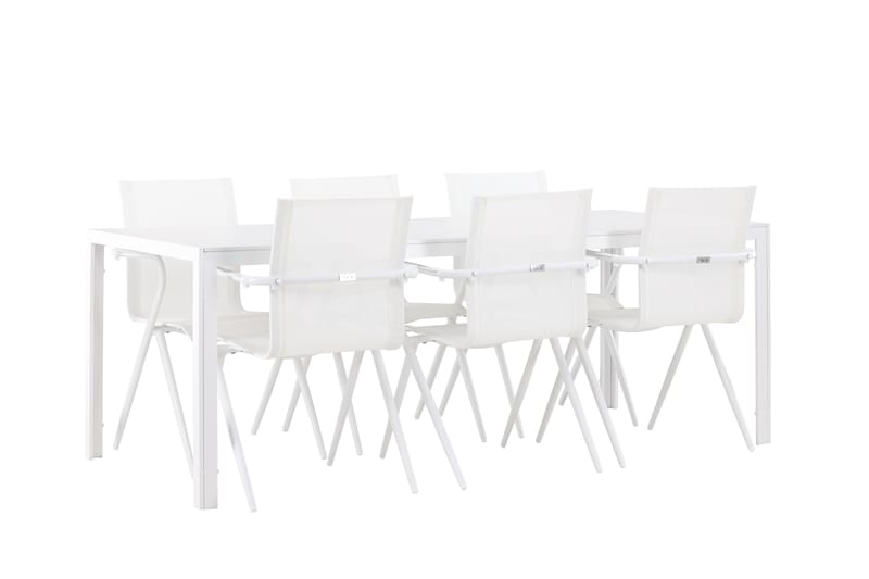 Matgrupp Utomhus Break 205 cm + 6 st Alling Matstolar Vit - Utemöbler & utemiljö - Utegrupp - Matgrupp utomhus