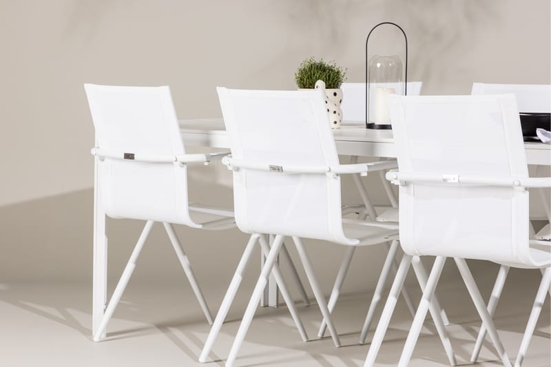 Matgrupp Utomhus Break 205 cm + 6 st Alling Matstolar Vit - Utemöbler & utemiljö - Utegrupp - Matgrupp utomhus