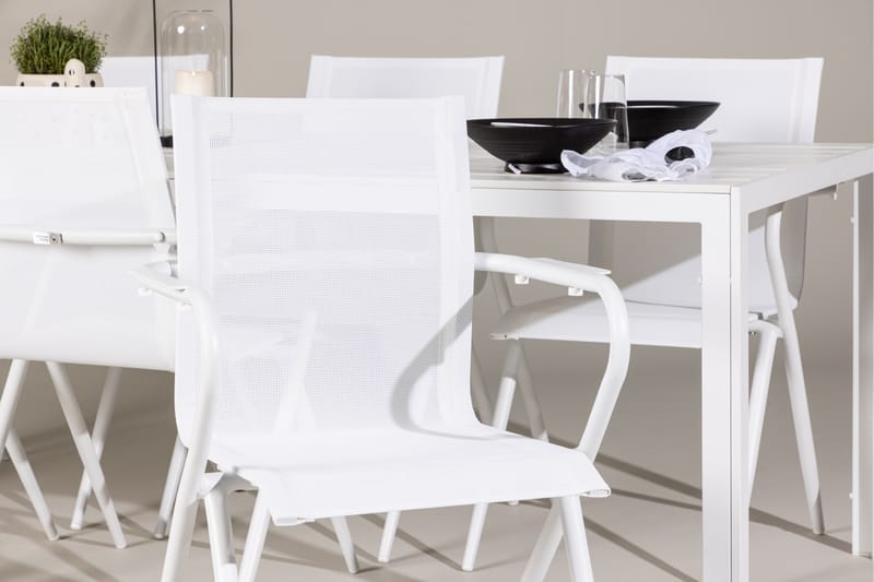 Matgrupp Utomhus Break 205 cm + 6 st Alling Matstolar Vit - Utemöbler & utemiljö - Utegrupp - Matgrupp utomhus