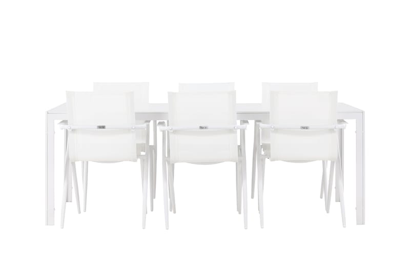Matgrupp Utomhus Break 205 cm + 6 st Alling Matstolar Vit - Utemöbler & utemiljö - Utegrupp - Matgrupp utomhus
