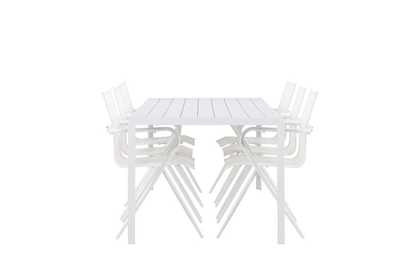 Matgrupp Utomhus Break 205 cm + 6 st Alling Matstolar Vit - Utemöbler & utemiljö - Utegrupp - Matgrupp utomhus