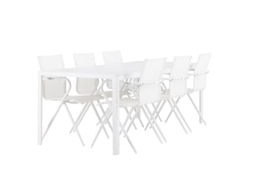 Matgrupp Utomhus Break 205 cm + 6 st Alling Matstolar Vit - Utemöbler & utemiljö - Utegrupp - Matgrupp utomhus