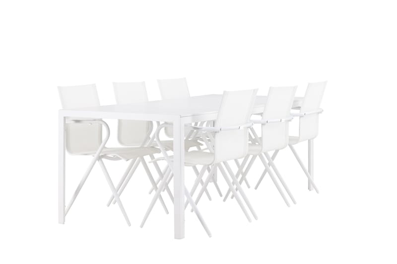 Matgrupp Utomhus Break 205 cm + 6 st Alling Matstolar Vit - Utemöbler & utemiljö - Utegrupp - Matgrupp utomhus