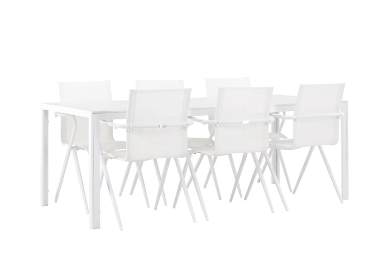 Matgrupp Utomhus Break 205 cm + 6 st Alling Matstolar Vit - Utemöbler & utemiljö - Utegrupp - Matgrupp utomhus