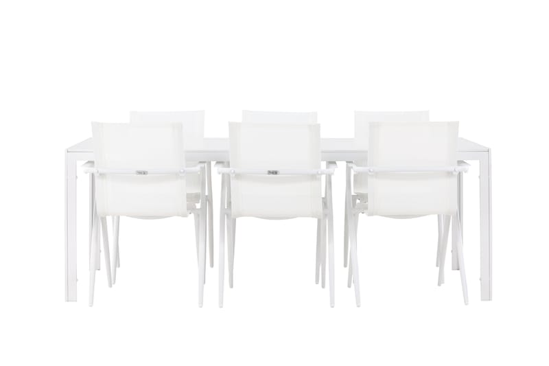 Matgrupp Utomhus Break 205 cm + 6 st Alling Matstolar Vit - Utemöbler & utemiljö - Utegrupp - Matgrupp utomhus