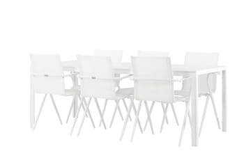 Matgrupp Utomhus Break 205 cm + 6 st Alling Matstolar Vit - Utemöbler & utemiljö - Utegrupp - Matgrupp utomhus