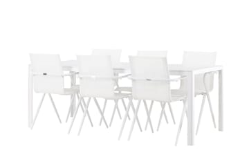 Break Matgrupp 205 cm + 6 st Alling Matstolar Vit - Utemöbler & utemiljö - Utegrupp - Matgrupp utomhus
