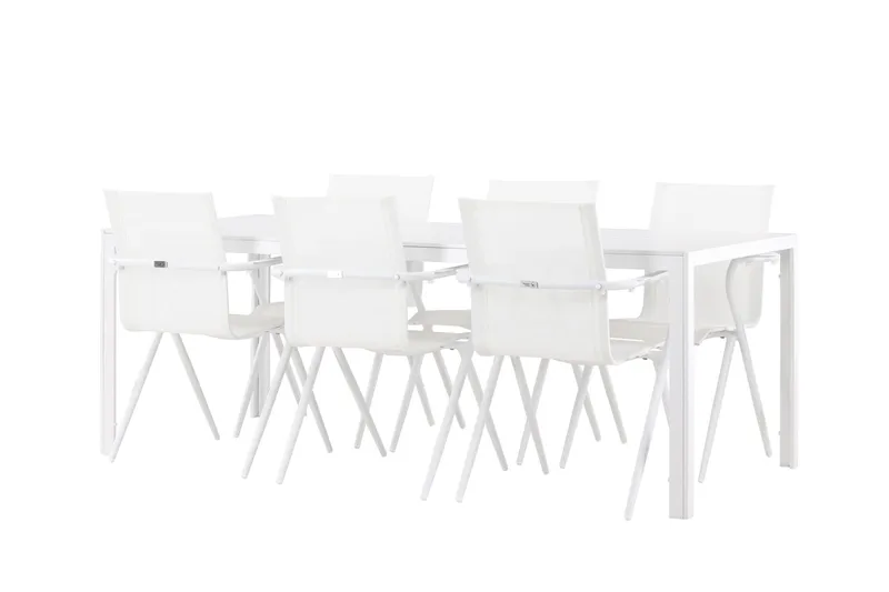 Break Matgrupp 205 cm + 6 st Alling Matstolar Vit