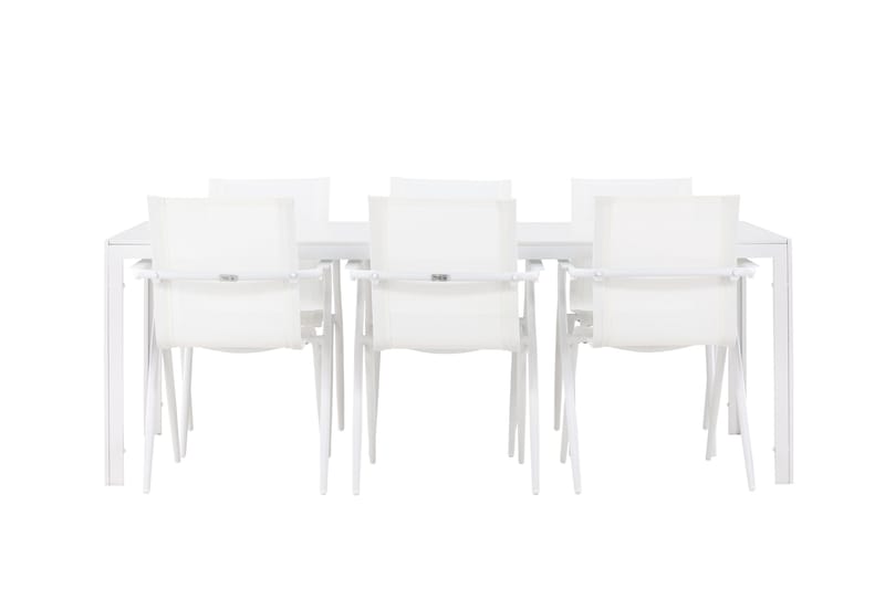 Break Matgrupp 205 cm + 6 st Alling Matstolar Vit - Utemöbler & utemiljö - Utegrupp - Matgrupp utomhus