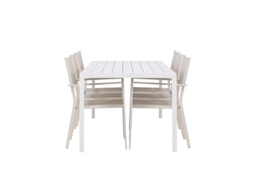 Break Matgrupp Utomhus 205 cm + 6 st Copacabana Matstolar Beige/Vit - Utemöbler & utemiljö - Utegrupp - Matgrupp utomhus