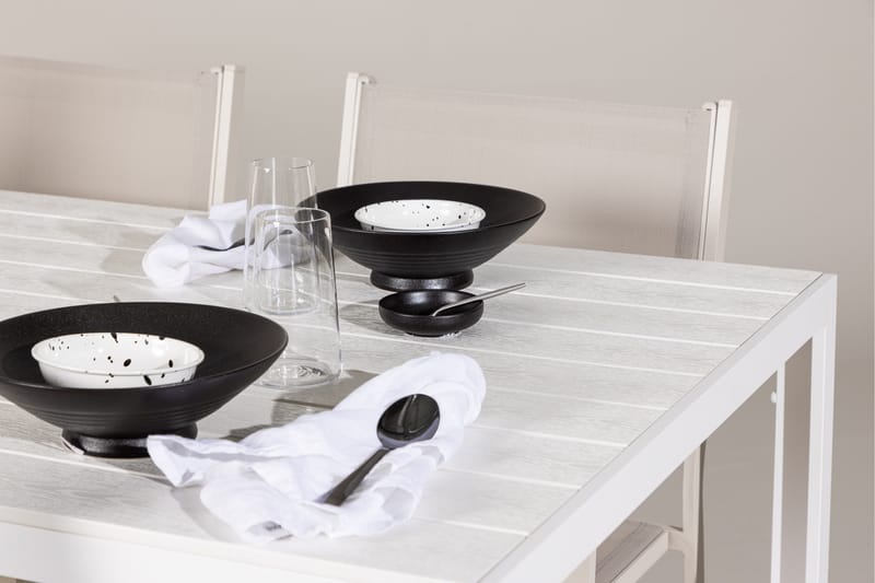 Break Matgrupp Utomhus 205 cm + 6 st Copacabana Matstolar Beige/Vit - Utemöbler & utemiljö - Utegrupp - Matgrupp utomhus