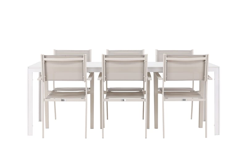 Break Matgrupp Utomhus 205 cm + 6 st Copacabana Matstolar Beige/Vit - Utemöbler & utemiljö - Utegrupp - Matgrupp utomhus