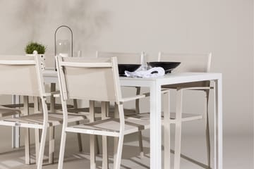 Break Matgrupp Utomhus 205 cm + 6 st Copacabana Matstolar Beige/Vit - Utemöbler & utemiljö - Utegrupp - Matgrupp utomhus