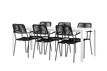 Break Matgrupp Utomhus 205 cm + 6 st Hochanas Matstolar Svart/Brun - Utemöbler & utemiljö - Utegrupp - Matgrupp utomhus