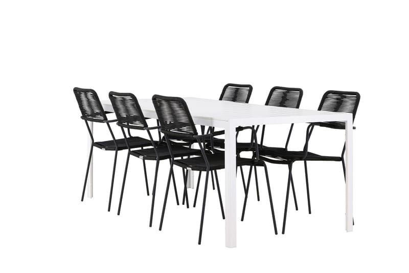 Break Matgrupp Utomhus 205 cm + 6 st Hochanas Matstolar Svart/Brun - Utemöbler & utemiljö - Utegrupp - Matgrupp utomhus