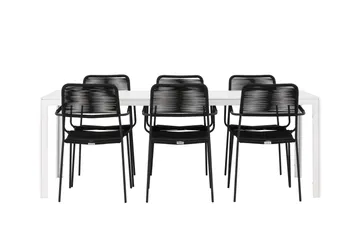 Break Matgrupp Utomhus 205 cm + 6 st Hochanas Matstolar Svart/Brun - Utemöbler & utemiljö - Utegrupp - Matgrupp utomhus