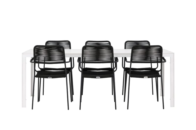 Break Matgrupp Utomhus 205 cm + 6 st Hochanas Matstolar Svart/Brun - Utemöbler & utemiljö - Utegrupp - Matgrupp utomhus