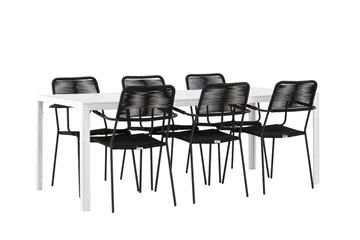 Break Matgrupp Utomhus 205 cm + 6 st Hochanas Matstolar Svart/Brun - Utemöbler & utemiljö - Utegrupp - Matgrupp utomhus